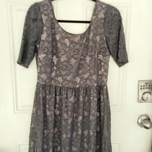 Gray and pink lace dress